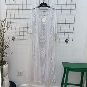 Charo Ruiz Ali Lace-paneled Voile Jacket, White